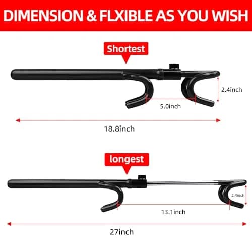 NOEAIKE Heavy Duty Steering Wheel Lock Anti-Theft Car Device with Dual Hooks & 2 Keys | Fits 12.7cm-33cm Wheels thumbnail 3