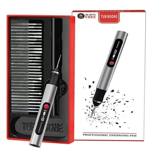TUBINOONE Engraving Pen Silver | Cordless Portable Art & DIY Tool for Surfaces thumbnail 1