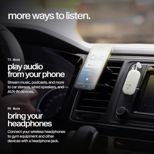 Twelve South AirFly Pro 2 Bluetooth Adapter for AirPods & Wireless Headphones | 3.5mm AUX Transmitter/Receiver thumbnail 6