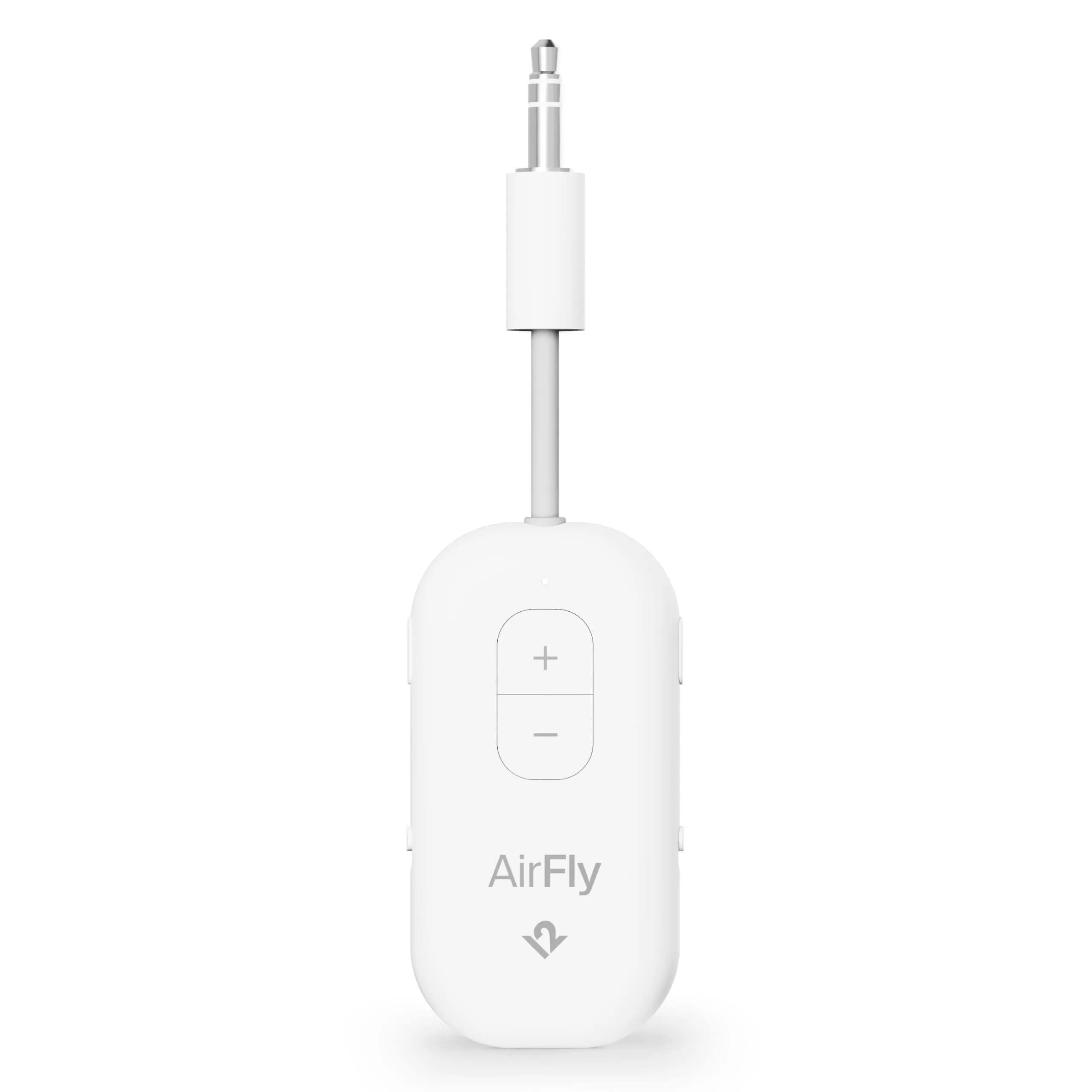 Twelve South AirFly SE Bluetooth Wireless Audio Transmitter Adapter White | Connect AirPods to Airplanes & Gym Equipment — White / AirFly Pro 2