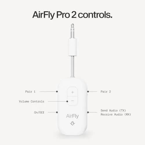 Twelve South AirFly Pro 2 Bluetooth Adapter for AirPods & Wireless Headphones | 3.5mm AUX Transmitter/Receiver thumbnail 8