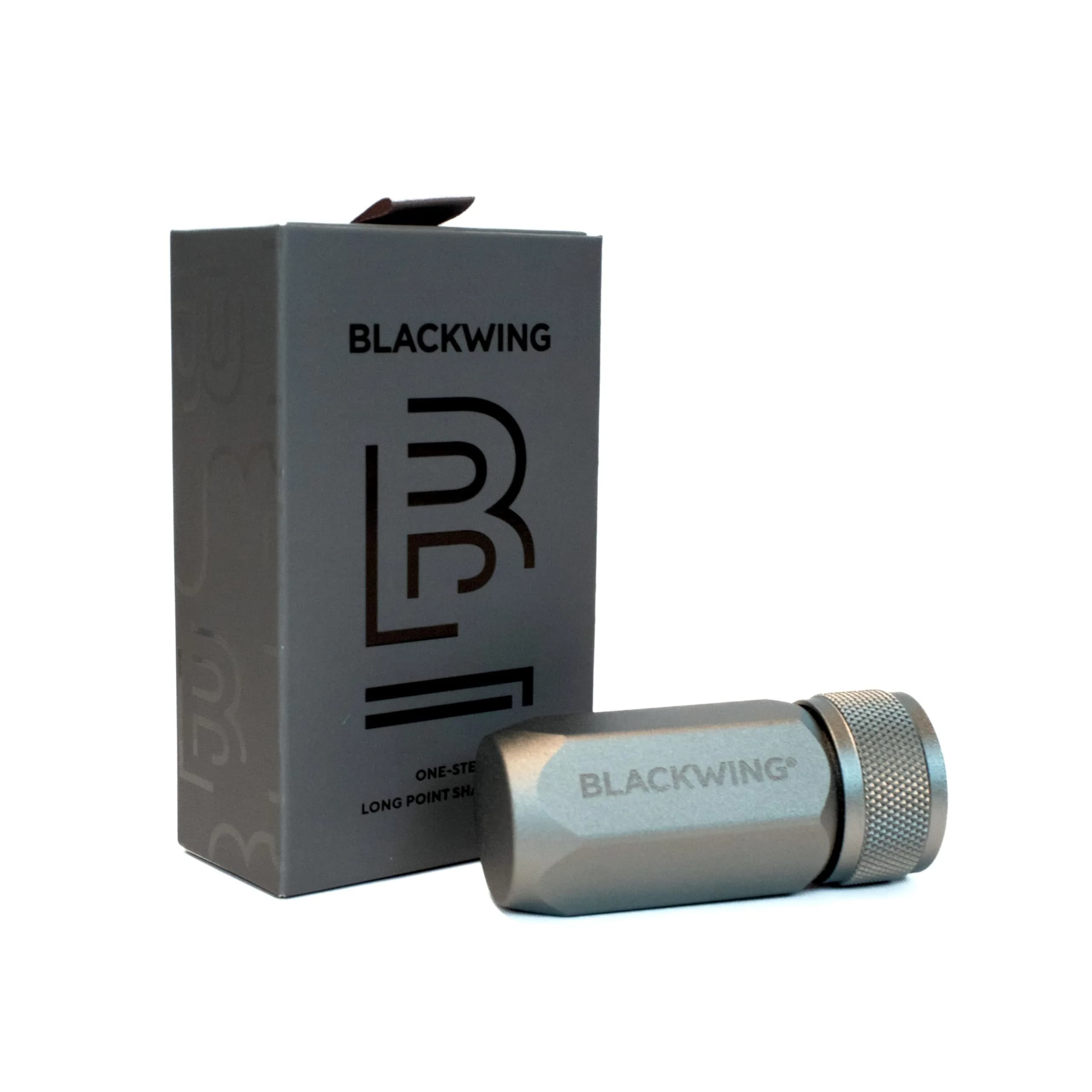 Blackwing One-Step Long Point Pencil Sharpener Grey | German Steel Blade, Machined Aluminum Body