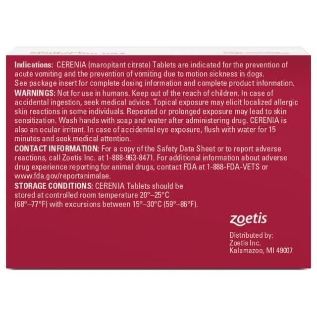 Cerenia (maropitant citrate) for Dogs 160 mg | Prevents Vomiting & Motion Sickness thumbnail 4