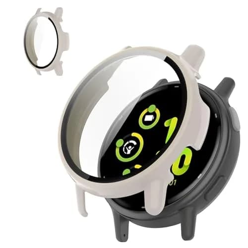 Kimiyaki Full Coverage Case with Tempered Glass for Garmin vivoactive 5 | Beige thumbnail 1