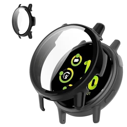 Kimiyaki Black Full Coverage Screen Protector Case for Garmin vivoactive 5 with Tempered Glass Film | 1 Pack thumbnail 1