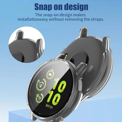 Kimiyaki Full Coverage Screen Protector Case for Garmin vivoactive 5 with Tempered Glass Film | Clear thumbnail 6