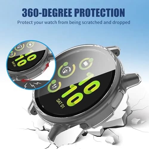 Kimiyaki Full Coverage Screen Protector Case for Garmin vivoactive 5 with Tempered Glass Film | Clear thumbnail 4