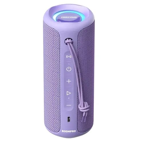 MIATONE Boompro Bluetooth Speaker 36W Stereo Sound, 7.4"H x 3.07"D x 3.07"W | Purple, IPX7 Waterproof thumbnail 1