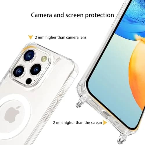 UnnFiko Crossbody Phone Lanyard for iPhone 16 Pro Max | Shockproof Magnetic Case with Strap thumbnail 5