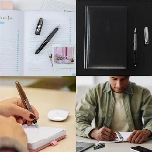 Schneider Ray Fountain Pen Space Blue M+ Nib | German Engineering for Right-Handed Writers thumbnail 3