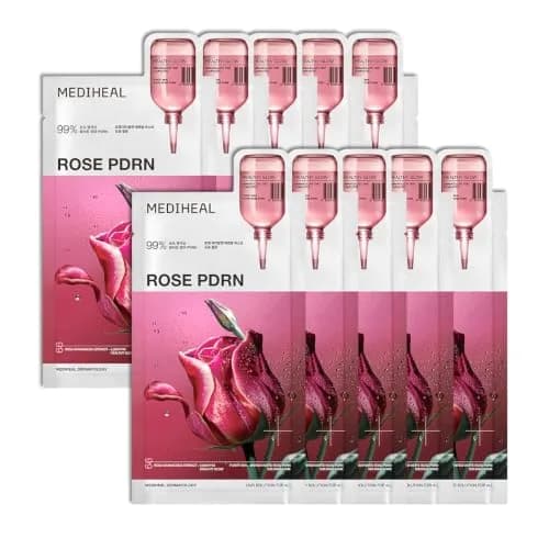 MEDIHEAL Rose PDRN Essential Face Sheet Mask 10ea | Korean Skincare for Healthy Glow thumbnail 1