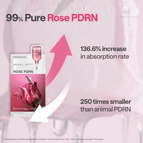 MEDIHEAL Rose PDRN Essential Face Sheet Mask 10ea | Korean Skincare for Healthy Glow thumbnail 6