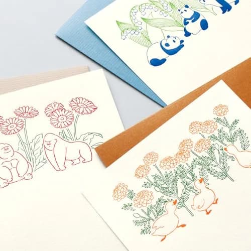 エルコミューン LTS-106 Petit ET Grand Penguin Letter Set | Unique Typography Texture, 6 Sheets, Envelopes, Labels thumbnail 3