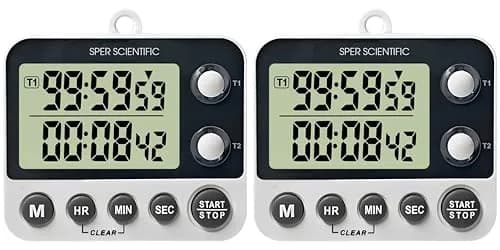 Sper Scientific 2 Channel Digital Lab & Kitchen Timer 2-Pack | Dual Countdown Timer with Large Display & Loud Alarm thumbnail 1