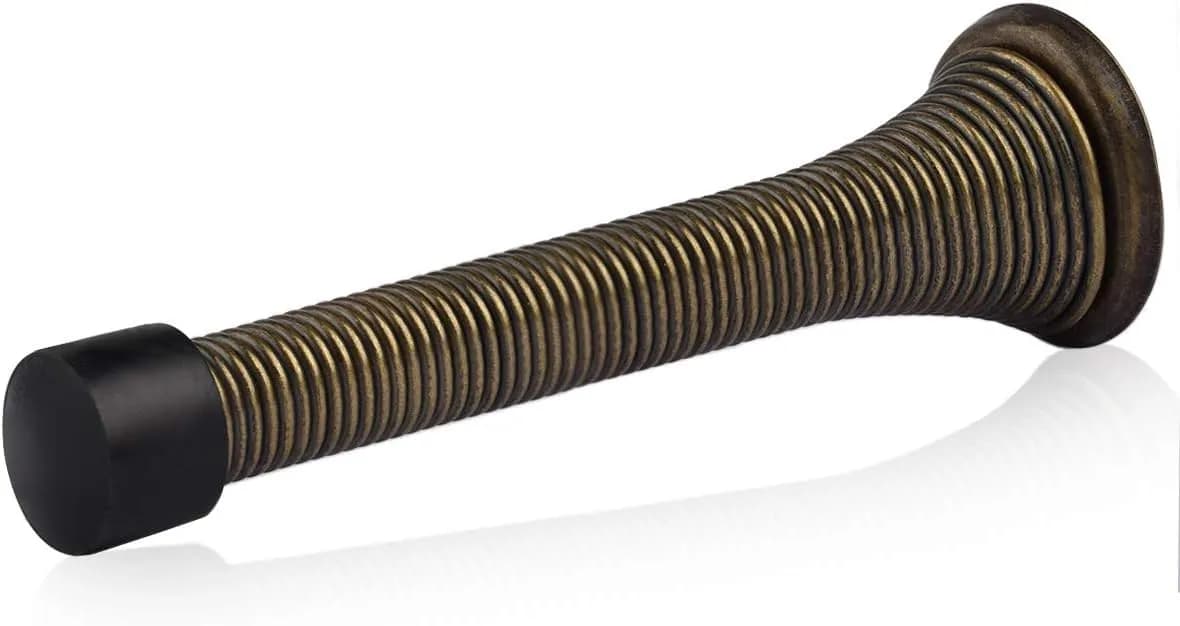 HOMOTEK Spring Door Stopper 50 Pack Antique Brass | Protects Walls and Doors