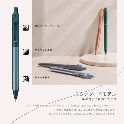 三菱鉛筆 uniball Flow Pen, 0.5mm, Black Ink, Green Color | Fine Point Rollerball Pen thumbnail 2