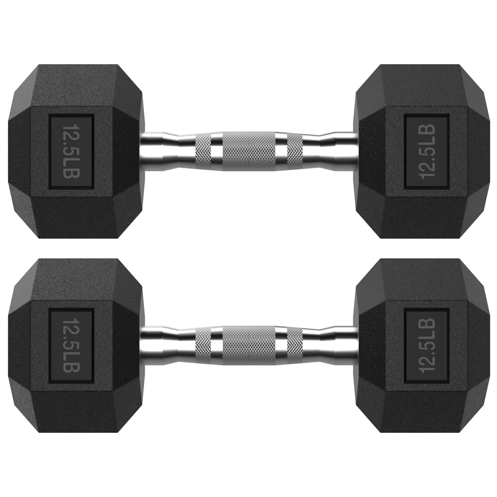 HANDBODE Rubber Encased Hex Dumbbell Pair, 12.5 lb | Versatile Strength Equipment for Home & Gym - main product image