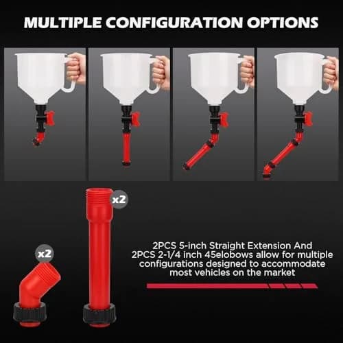 SEDY 22-Piece No-Spill Coolant Filling Funnel Kit and Siphon Hose Pump | Spill-Proof Automotive Fluid Transfer Tool thumbnail 5