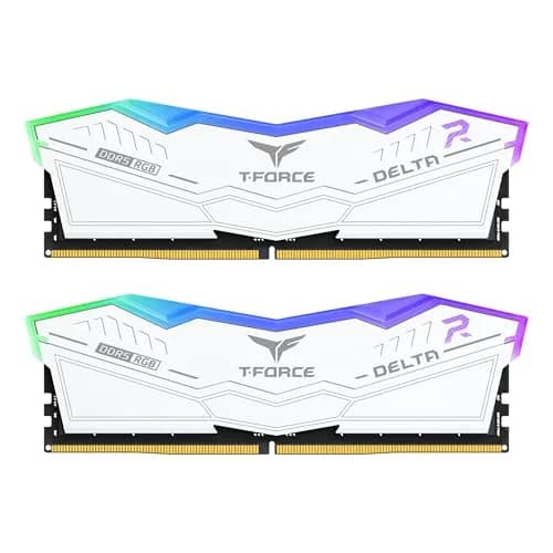 TEAMGROUP T-Force Delta RGB DDR5 RAM 32GB (2x16GB) 6000MHz White | High-Speed Desktop Memory Module thumbnail 1