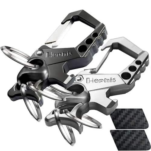 Hephis Heavy Duty Skull Metal Key Organizer,Multitool Keychain for Men | Durable Zinc Alloy, Skull Design, Multi-Function, Gift-Ready thumbnail 1