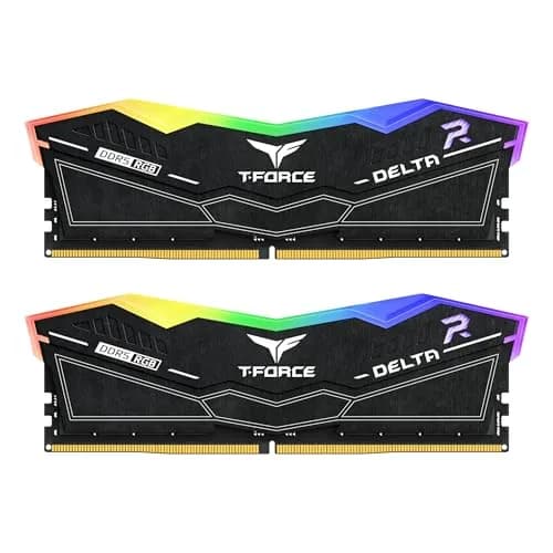 TEAMGROUP T-Force Delta RGB DDR5 RAM 64GB (2x32GB) 6000MHz CL38 Black | High-Speed Desktop Memory thumbnail 1