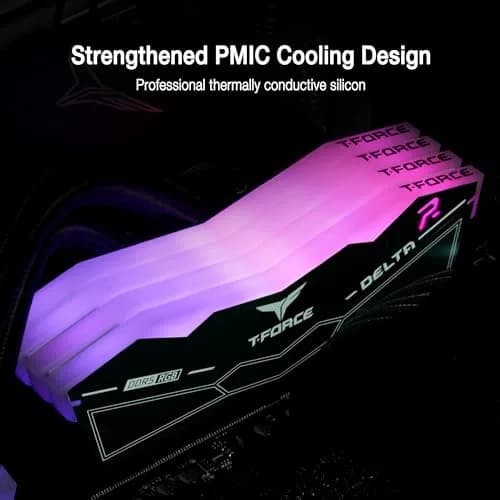 TEAMGROUP T-Force Delta RGB DDR5 RAM 64GB (2x32GB) 6000MHz CL38 Black | High-Speed Desktop Memory thumbnail 4