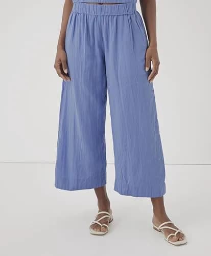 Pact Organic Cotton Women's Gauze Wide Leg Pant | Breathable, Flowy & Comfortable in Warm Weather thumbnail 5