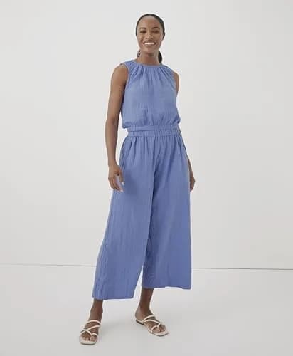 Pact Organic Cotton Women's Gauze Wide Leg Pant | Breathable, Flowy & Comfortable in Warm Weather thumbnail 2