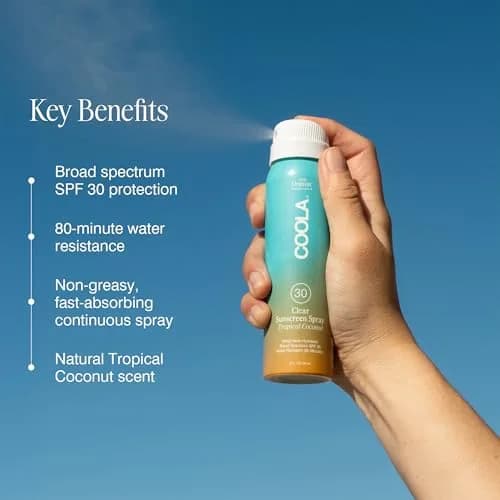 COOLA Clear Sunscreen Spray SPF 30 Tropical Coconut Scented 59ml (2 fl oz) | Reef Compliant, Water Resistant 80 Min thumbnail 2