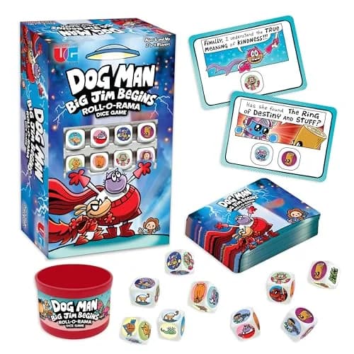 University Games Dog Man Big Jim Begins Roll-O-Rama Dice Game | Family Dice Game for Kids 6+ thumbnail 1