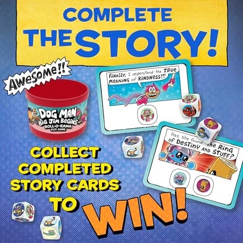 University Games Dog Man Big Jim Begins Roll-O-Rama Dice Game | Family Dice Game for Kids 6+ thumbnail 3