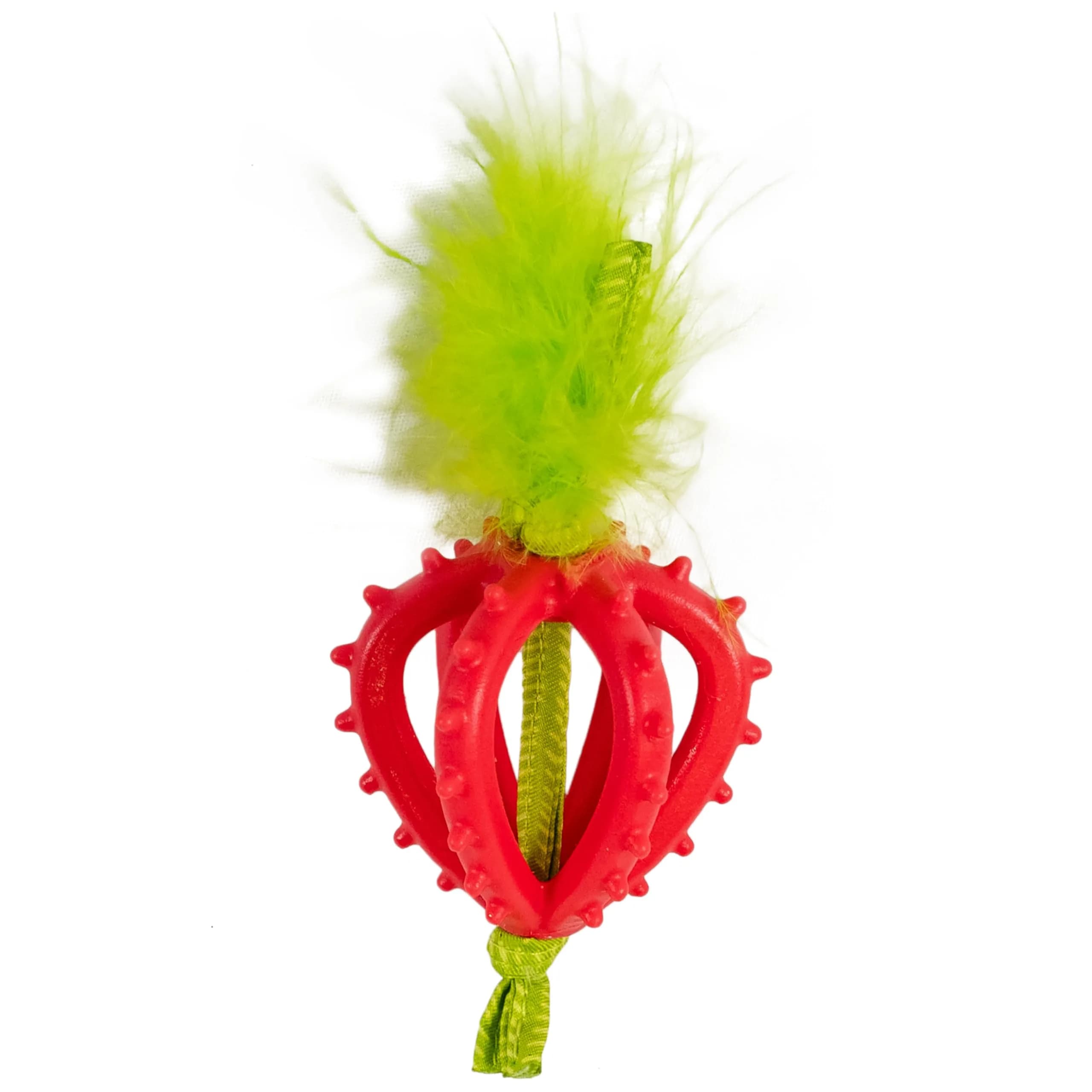 Catstages Dental Strawberry Teether Cat Chew Toy with Catnip, 4" | Helps Keep Teeth Clean