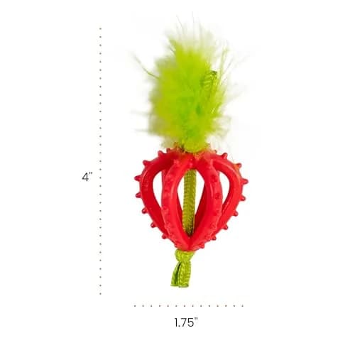 Catstages Dental Strawberry Teether Cat Chew Toy with Catnip, 4" | Helps Keep Teeth Clean thumbnail 7