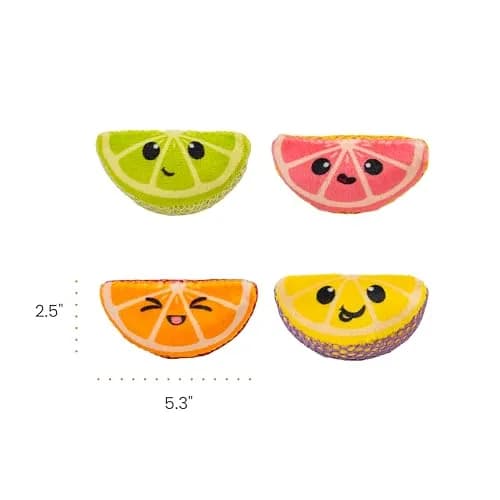 Catstages Dental Fruit Wedges Catnip Chew Toys 5.3" (13.5cm) 4-Pack | Textured Dental Mesh for Teeth Cleaning thumbnail 7