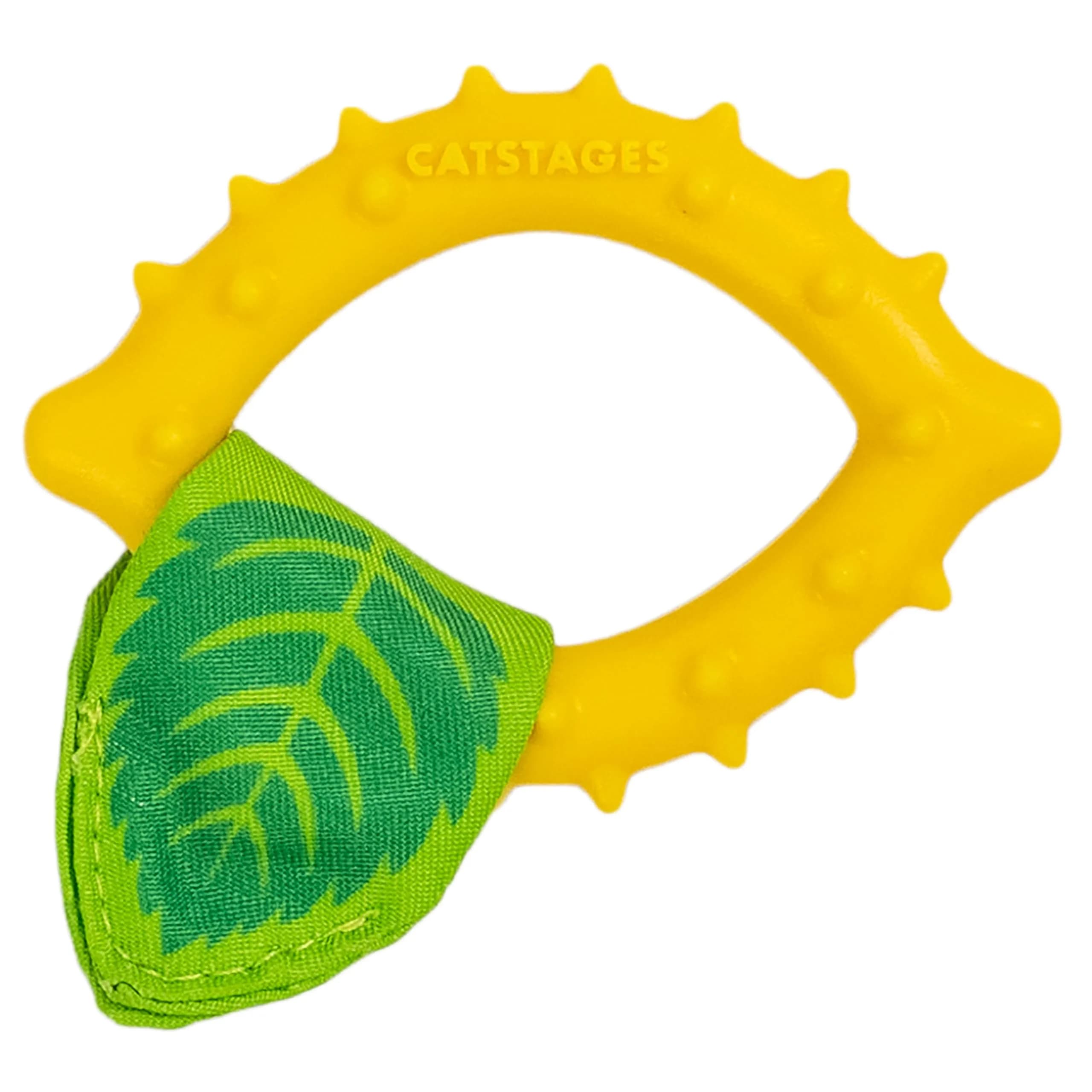Catstages Dental Lemon Teether Interactive Chew Cat Toy with Catnip, 2.4" | Soft & Multi-Textured, Helps Keep Teeth Clean, Massages Gums, Catnip Oil Coating, Bat & Carry, Enrichment for Cats & Kittens