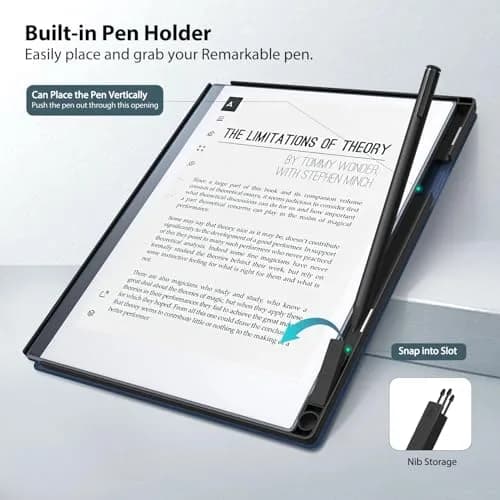 TiMOVO Case for Remarkable 2 10.3" (26.16 cm) Dark Blue Folio with Pen Slot | Protective Hard Back Shell thumbnail 3