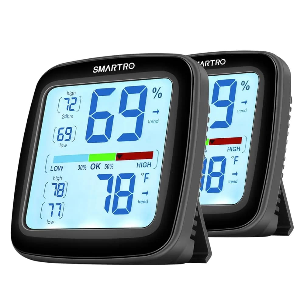 SMARTRO SC42 Digital Hygrometer Indoor Thermometer 2 Pieces | Precise Humidity & Temp Monitoring - main product image