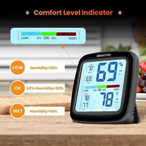 SMARTRO SC42 Digital Hygrometer Indoor Thermometer 2 Pieces | Precise Humidity & Temp Monitoring thumbnail 3