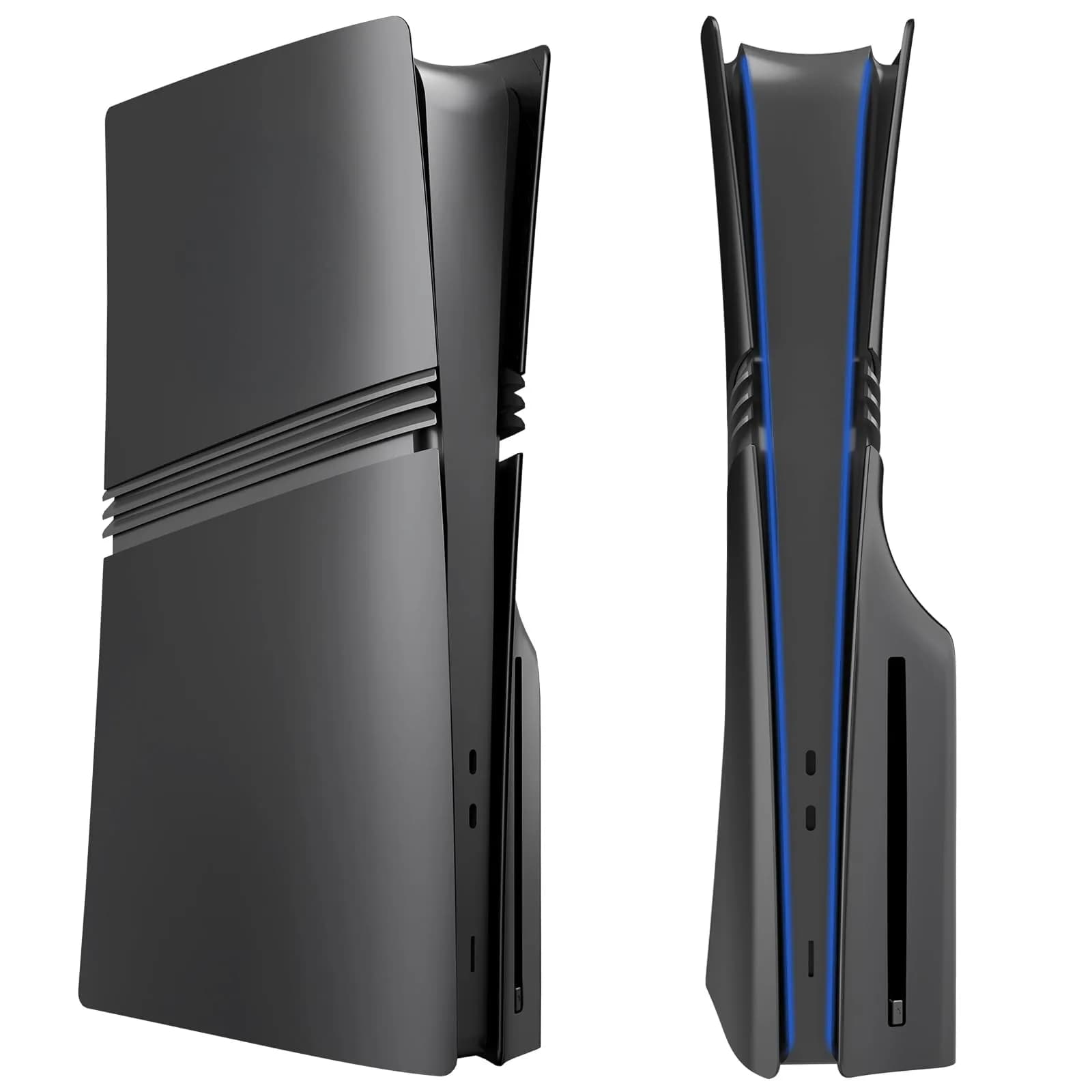 MIKNEKE Black Matte Faceplates for PS5 Pro Disc Edition | Replacement Side Shell Panels - main product image