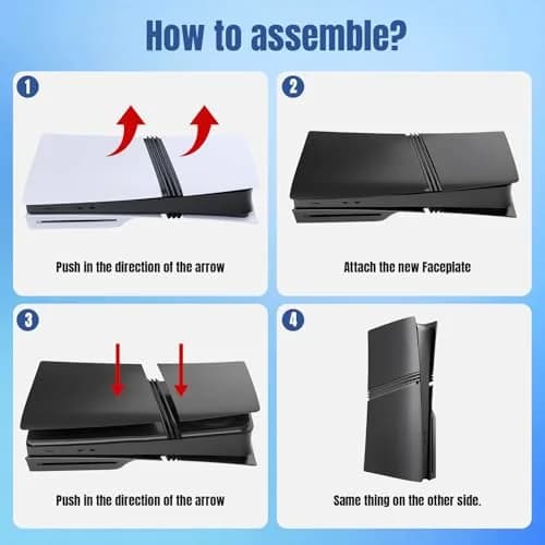 MIKNEKE Black Matte Faceplates for PS5 Pro Disc Edition | Replacement Side Shell Panels thumbnail 4