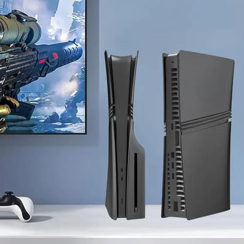 MIKNEKE Black Matte Faceplates for PS5 Pro Disc Edition | Replacement Side Shell Panels thumbnail 5