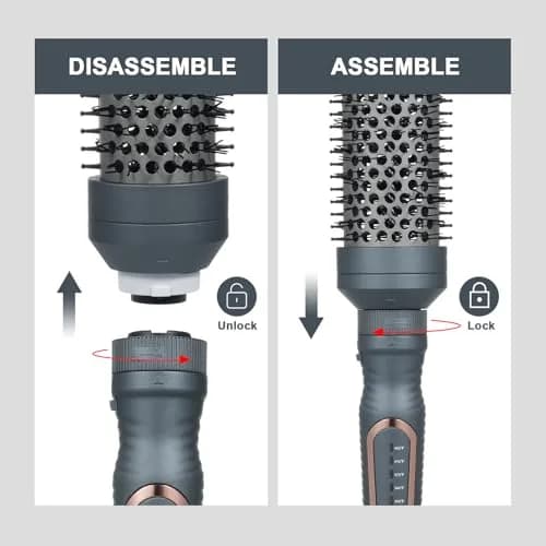 Sonew Heated Round Brush, 1.25"/1.5"/1.75" | Ionic Tech, Dual Voltage, Smooths Frizz & Adds Volume thumbnail 6