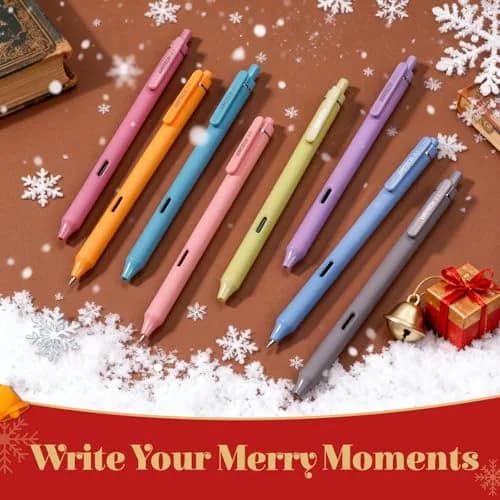 WRITECH Vintage Multicolor Gel Pens 8 Count (0.5mm Fine Point) | Smooth Writing & Quick Dry thumbnail 2