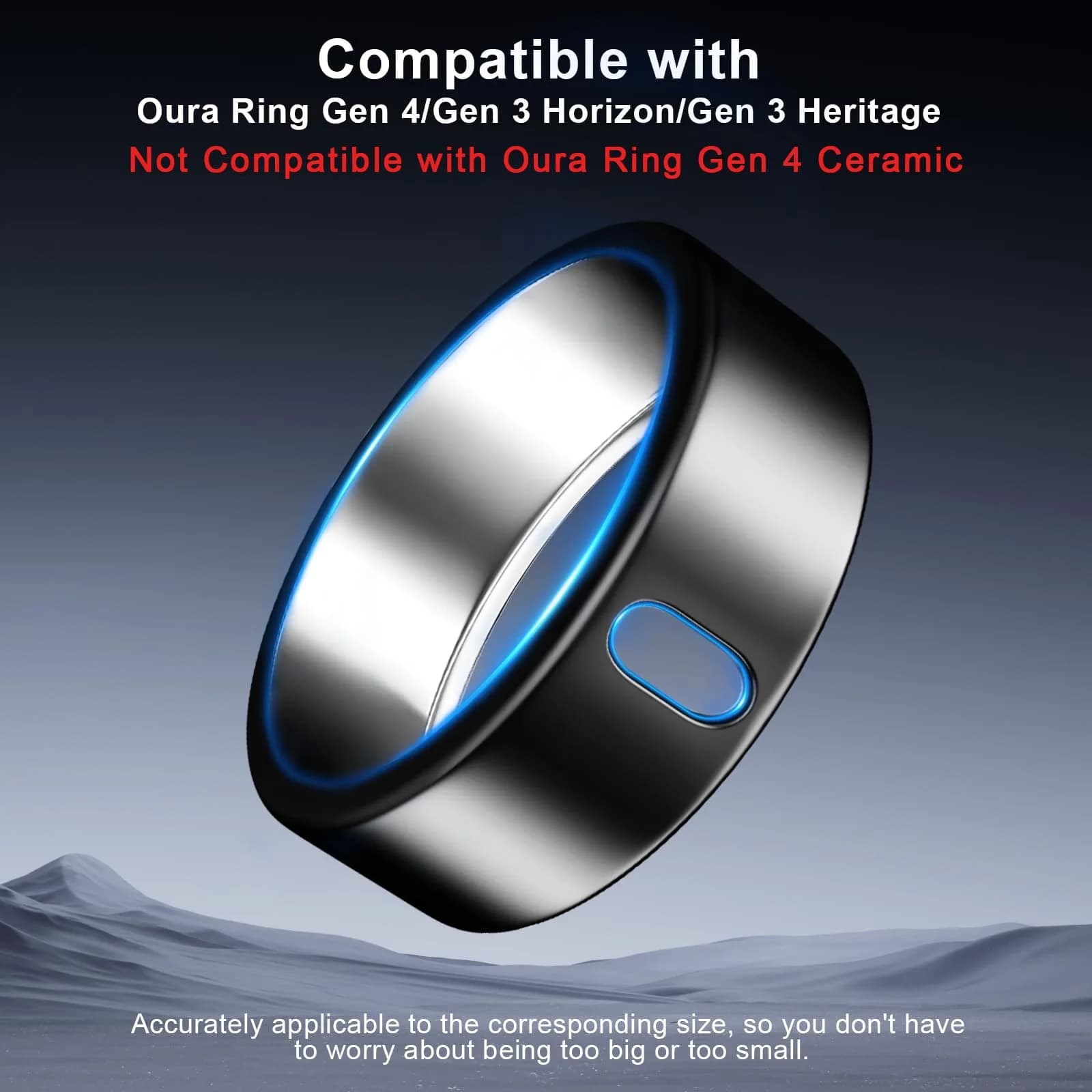 ZOOROO Oura Ring Cover 3-Pack Size 7 Black | TPU Protector for Gen 3/4