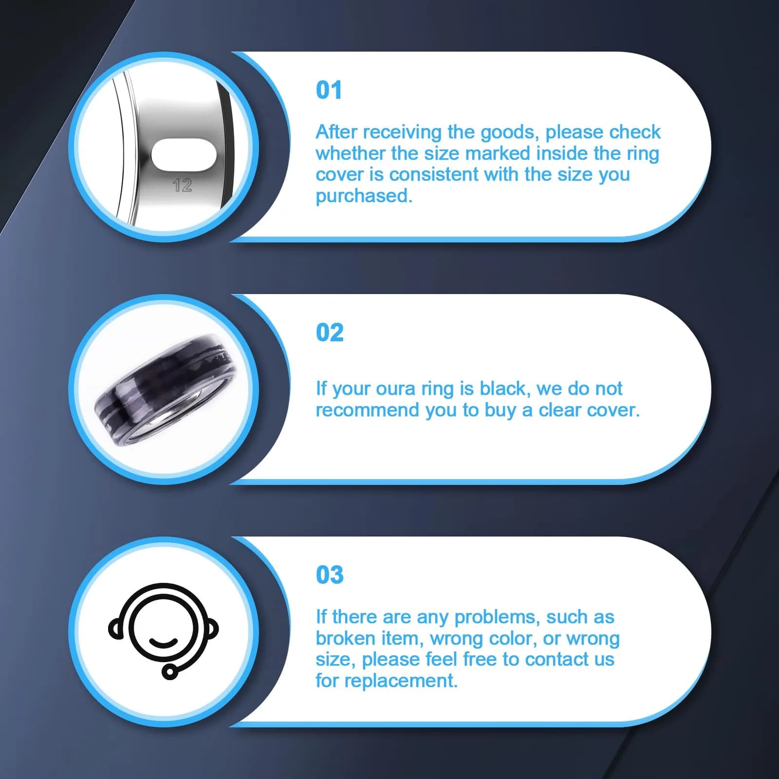 ZOOROO Oura Ring Cover 3-Pack Size 7 Black | TPU Protector for Gen 3/4 thumbnail 7