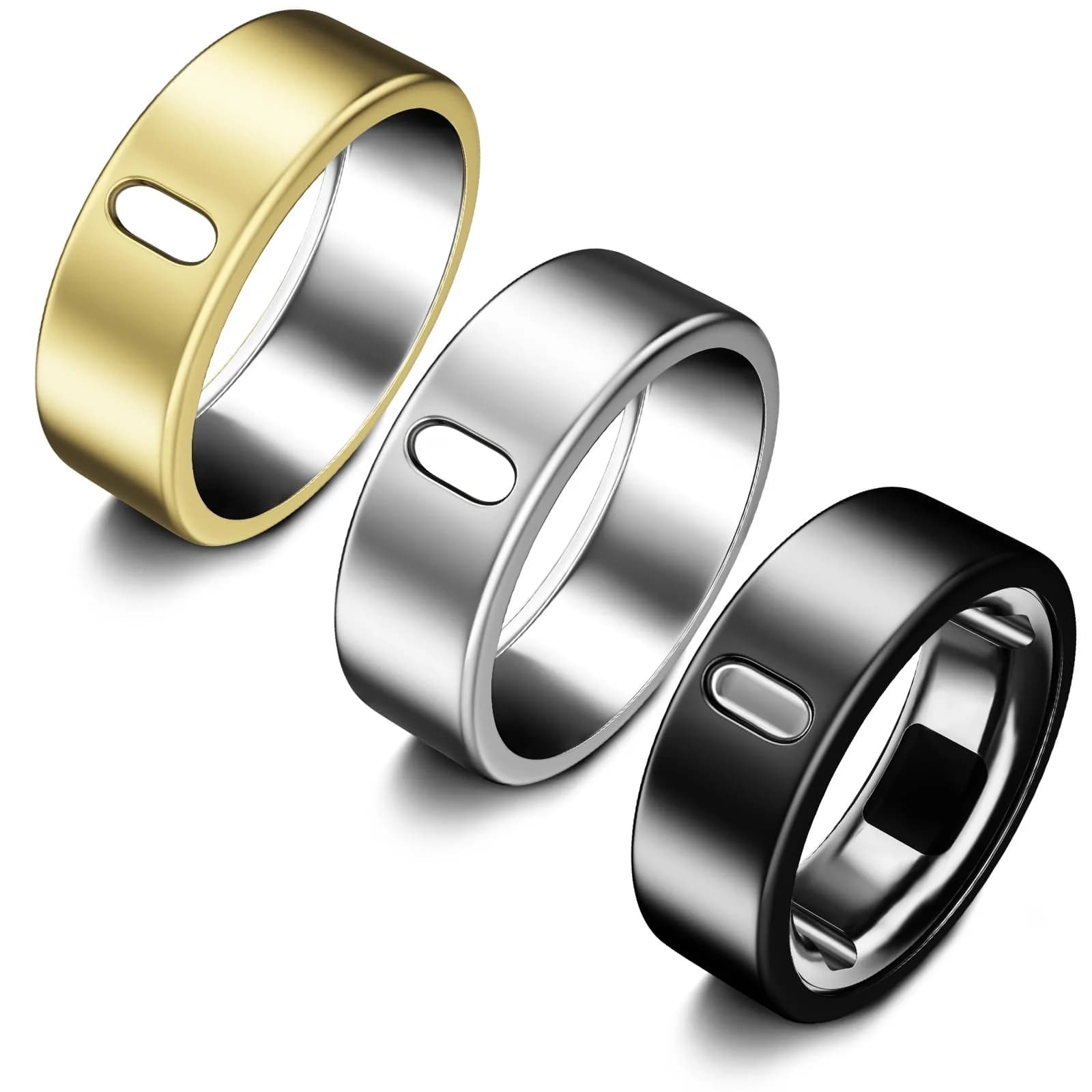 ZOOROO 3 Pack Oura Ring Gen 4/Gen 3 Covers Size 9 (Black+Silver+Gold) | TPU Anti-Scratch Protector