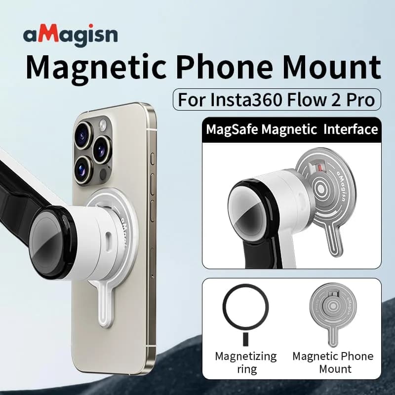 Rszfnjxry Magnetic Mount Adapter for Insta360 Flow 2 Pro | Stable Phone Attachment, Supports All Mobile Phones thumbnail 9