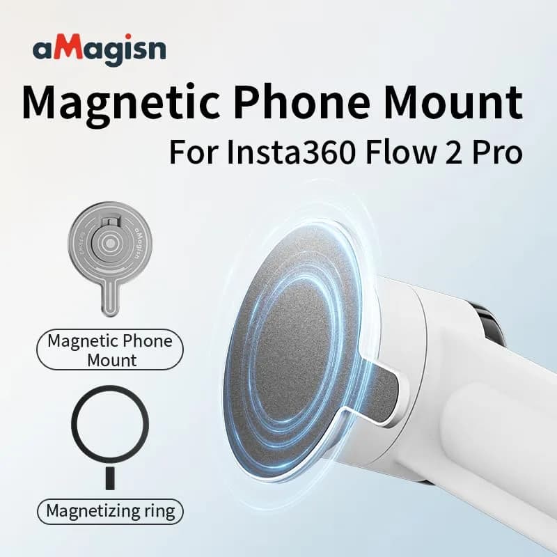 Rszfnjxry Magnetic Mount Adapter for Insta360 Flow 2 Pro | Stable Phone Attachment, Supports All Mobile Phones thumbnail 6