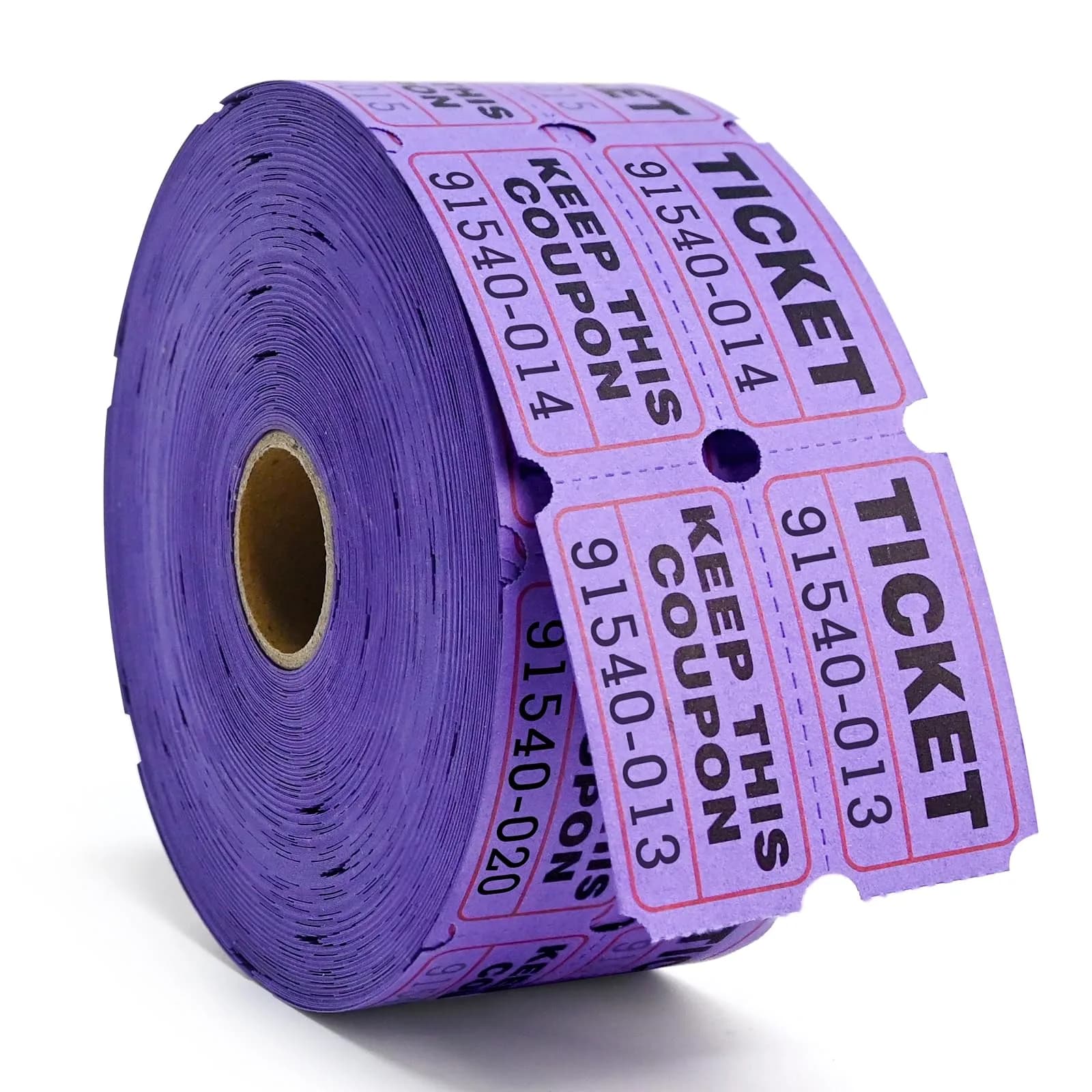 L LIKED Yellow Raffle Tickets 2" x 2" Double Roll (1000 Pairs) | Consecutive Numbering for Easy Event Management — 1000 Purple