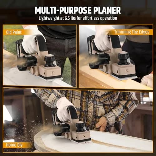 WOODSTARTER Cordless Electric Hand Planer 20V 3-1/4 Inch | Brushless Motor, Battery & Charger Included thumbnail 6